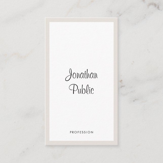Elegant Typography Vertical Minimalist Modern Business Card (Front)