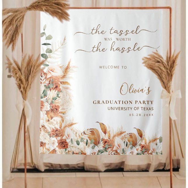 Elegant Typography Watercolor Graduation Tapestry (Creator Uploaded)