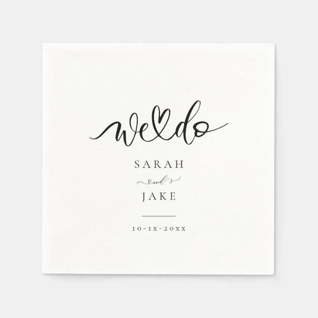 Elegant Typography: we do Modern wedding  Napkins (Front)