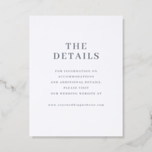 Elegant Typography Wedding Details Letterpress Enclosure Card
