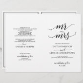 Elegant Typography Wedding Programs in Black 2 (Front/Back)