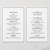 Elegant Typography Wedding Programs in Black 2 (Back)