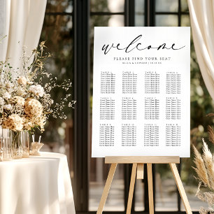 Elegant Typography Wedding Reception Seating Chart Foam Board