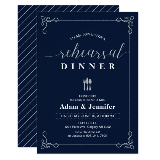 Elegant Typography Wedding Rehearsal Dinner Card | Zazzle.com