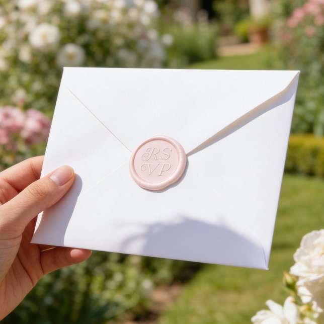 Elegant Typography Wedding RSVP Wax Seal Sticker (Creator Uploaded)