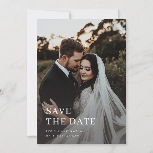 Elegant Typography Wedding Save The Date Photo Invitation