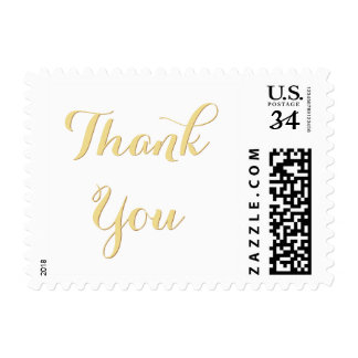 Elegant Typography Wedding Thank You Postage Stamp