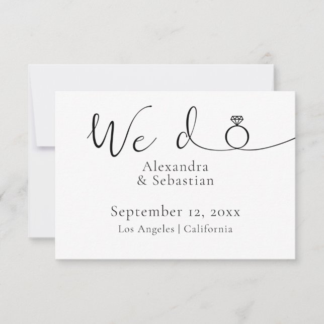 Elegant Typography Wedding We Do Save The Date (Front)