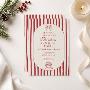 Elegant Ugly Sweater Christmas Cocktail Party Invitation