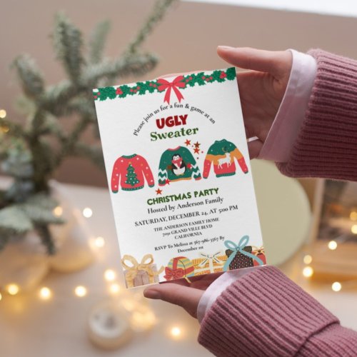 ELegant Ugly Sweater christmas party  Invitation