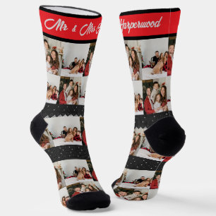Elegant Ugly Sweater Photo Christmas Holiday Socks