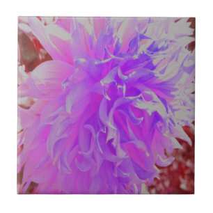 Elegant Ultra-Violet Decorative Dahlia Flower Ceramic Tile