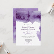 Elegant Ultra Violet Watercolor Splash Wedding