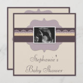 Elegant Ultrasound Photo Neutral Baby Shower Invitation (Front/Back)