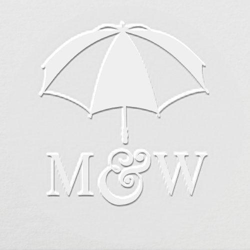 Elegant Umbrella 2 Couple Wedding 2 Initial Mongm Embosser