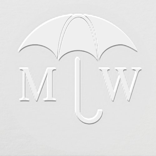 Elegant Umbrella Couple Wedding 2 Initial Monogram Embosser