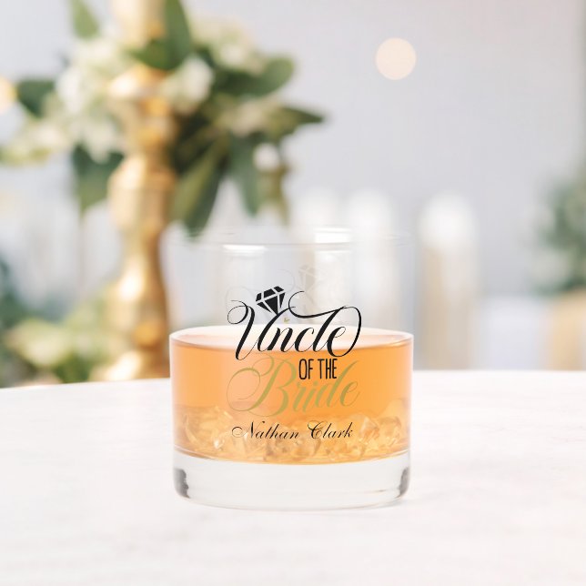 Elegant Uncle of the Bride add name Wedding Whiskey Glass (Insitu (Wedding))
