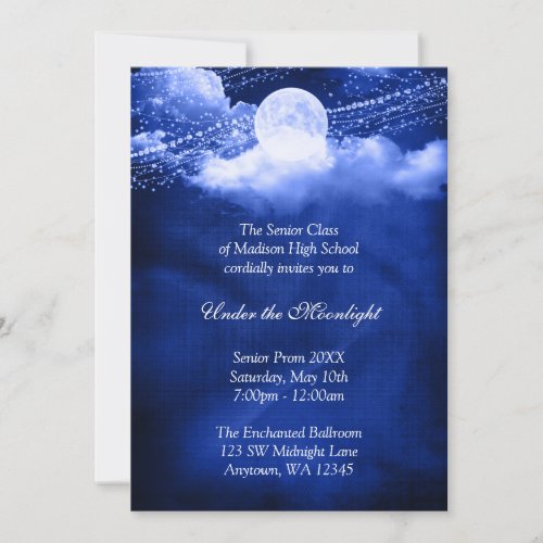 Elegant Under the Moonlight Prom Formal Dance Invitation