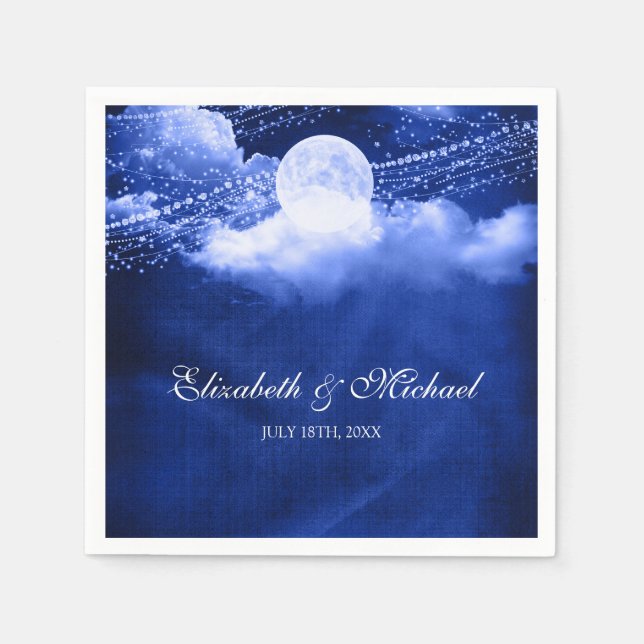 Elegant Under the Moonlight Wedding Paper Napkins (Front)