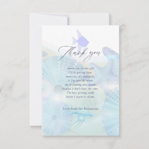 Elegant Under the Sea Ocean themed Boy Baby Shower Thank You Card