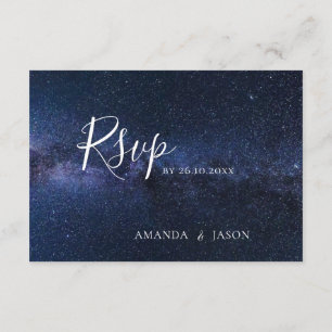 Elegant Under The Stars Night Sky Wedding Details Enclosure Card