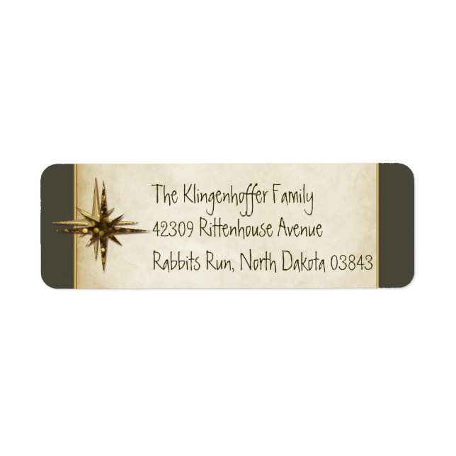 Elegant Understated Christmas Motif Personalized Label (Front)