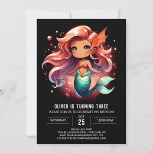 Elegant Underwater Mermaid Birthday Invitation