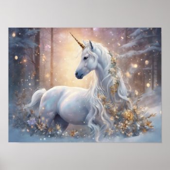 Elegant Unicorn Scene 2 Poster by steelmoment at Zazzle