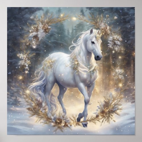 Elegant Unicorn Scene 3s Poster