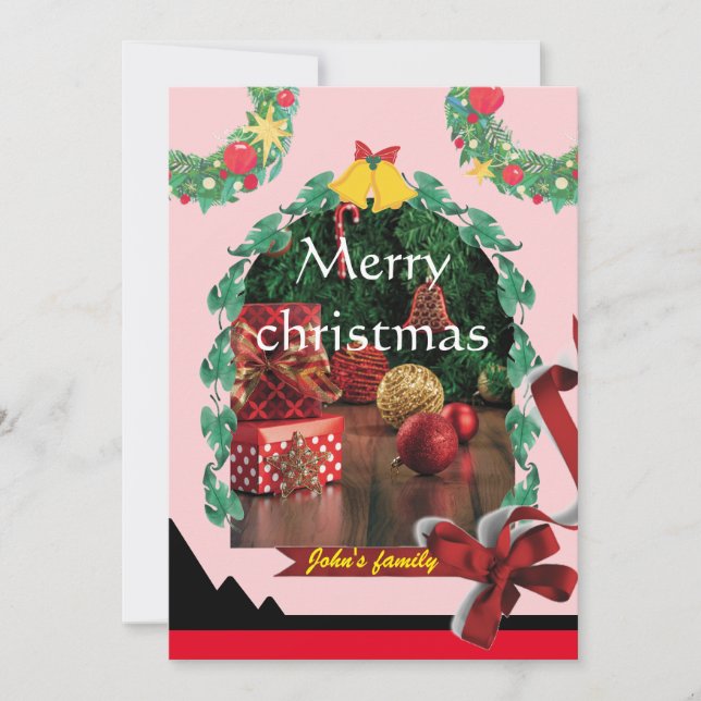 Elegant unique arch photo chic merry christmas holiday card (Front)