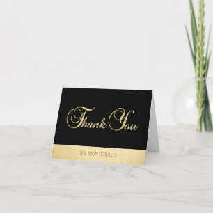 Elegant Unique Black Gold Foil Business Thank You Card