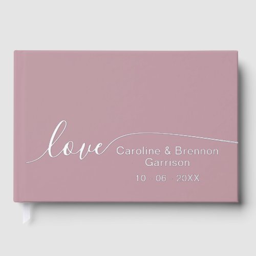 Elegant Unique Couple Names Love Text Gold Foil Foil Guest Book