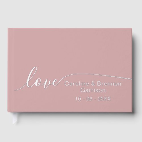 Elegant Unique Couple Names Love Text Gold Foil Foil Guest Book