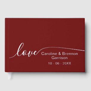 Elegant Unique Couple Names Love Text Gold Foil Guest Book