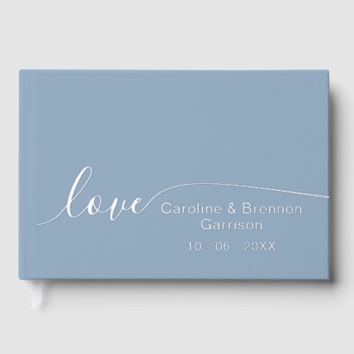 Elegant Unique Couple Names Love Text Gold Foil Guest Book