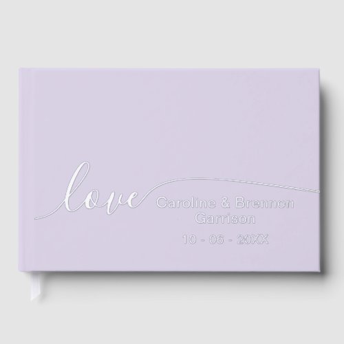 Elegant Unique Couple Names Love Text Gold Foil Guest Book