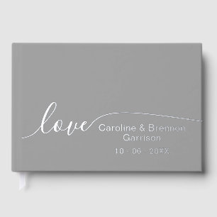 Elegant Unique Couple Names Love Text Gold Foil Guest Book