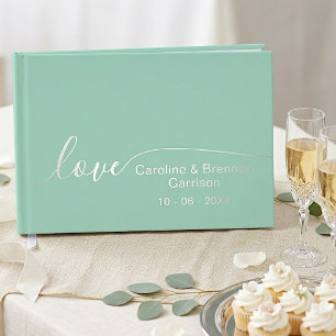 Elegant Unique Couple Names Love Text Gold Foil Guest Book