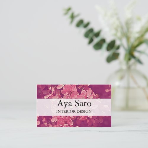 Elegant Unique Japanese Pink Cherry Blossom Business Card