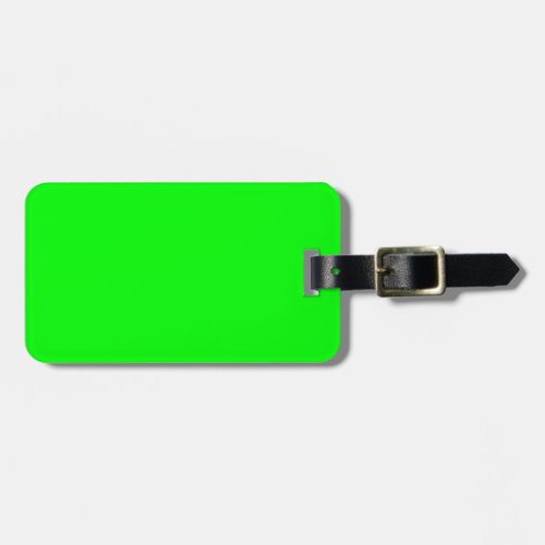 Elegant Unique Lime Green Solid Color Background Luggage Tag