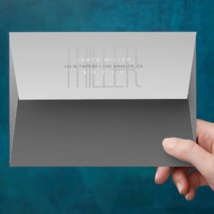Elegant Unique Modern Grey Monogram Return Address Envelope