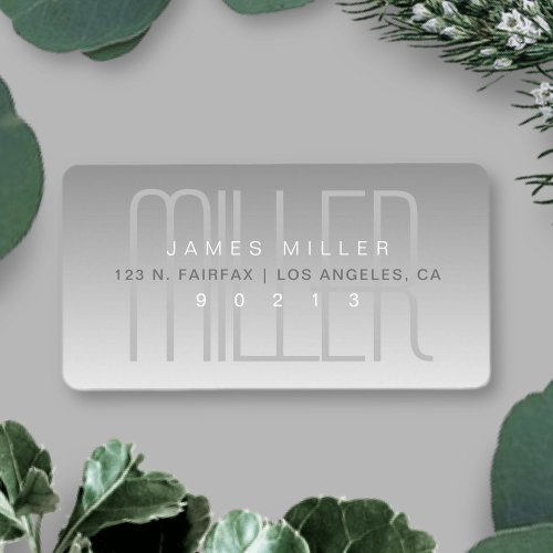 Elegant Unique Modern Grey Monogram Return Address Label