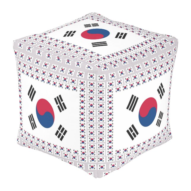 Elegant Unique South Korea Colors Outdoor Pouf (Angled Back)