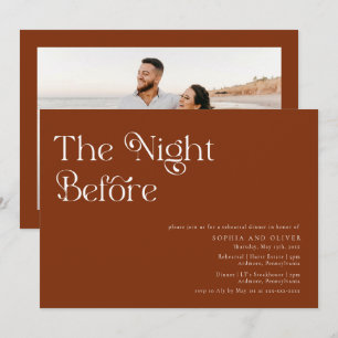Elegant Unique Typography Rehearsal Dinner Invitat Invitation