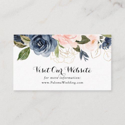 Elegant Unique Winter Floral Wedding Website Enclosure Card