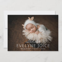 Elegant Unisex Photo Collage Newborn Baby Announcement