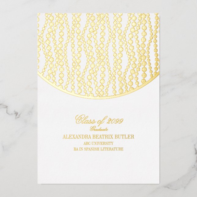Elegant University Master's Grad Graduation Party Foil Invitation (Front)