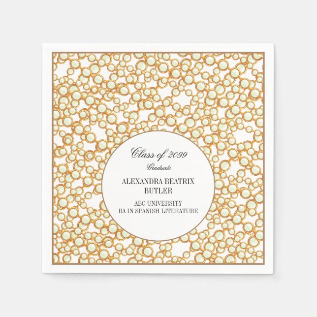 Elegant University Master's Grad Graduation Party Napkins (Front)