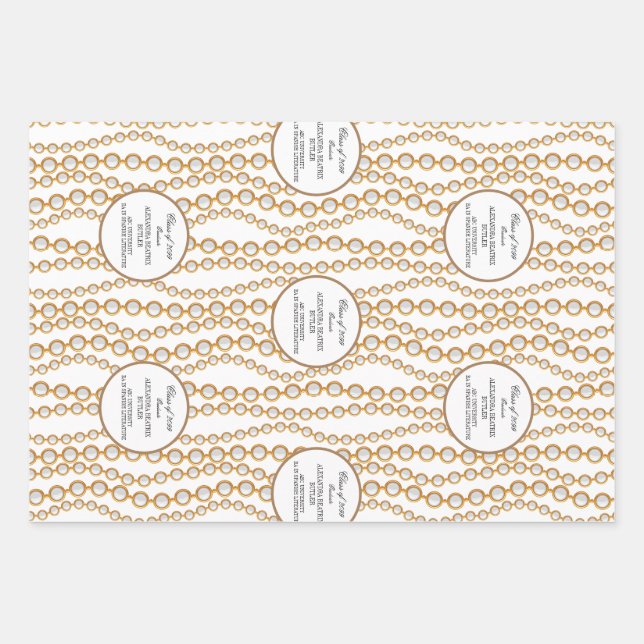 Elegant University Master's Grad Graduation Party Wrapping Paper Sheets (Front)