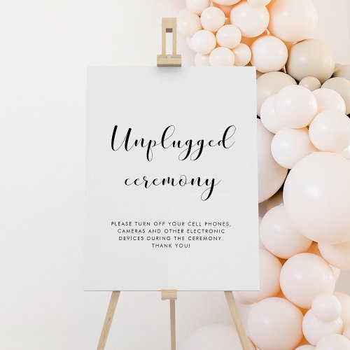 Elegant Unplugged ceremony wedding sign